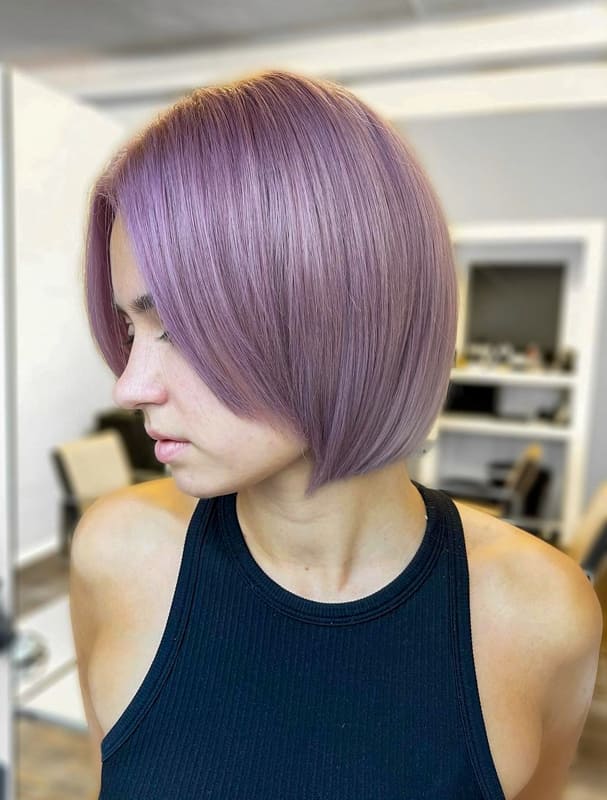 Short bob lavender hair