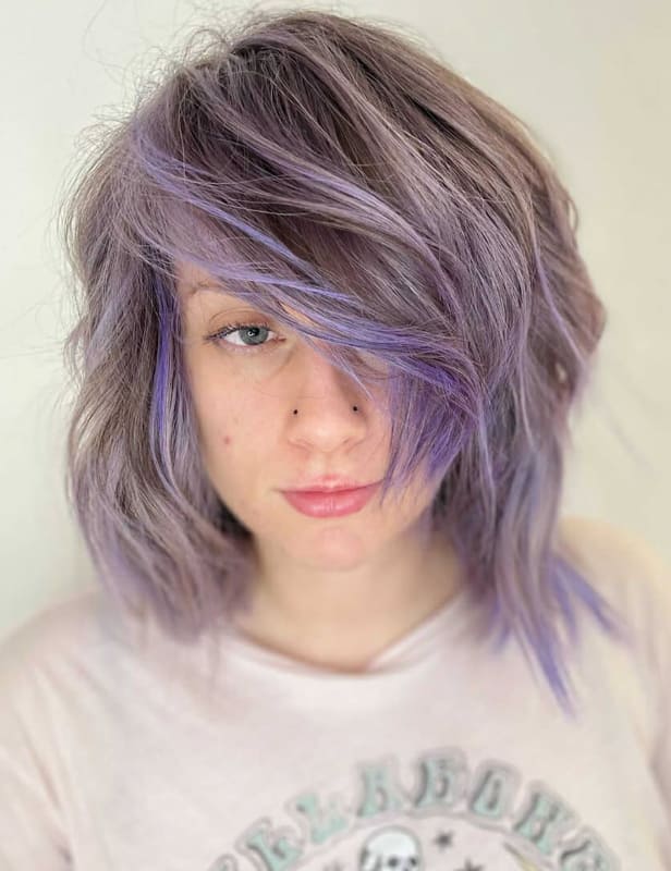 Short messy lavender hair