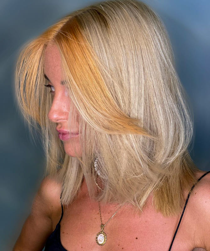 Short orange blonde hair