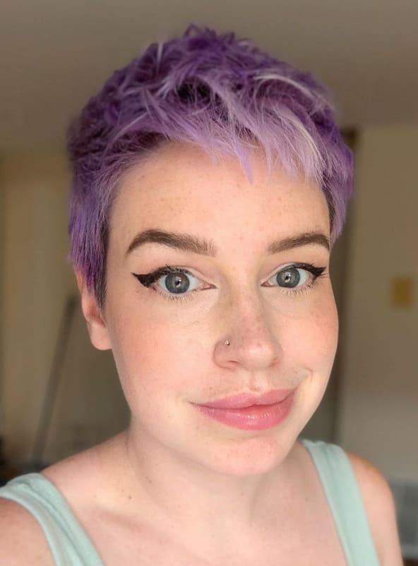 Short pixie lavender hair