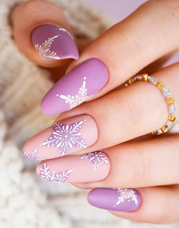 Snowfall Lavender Nails