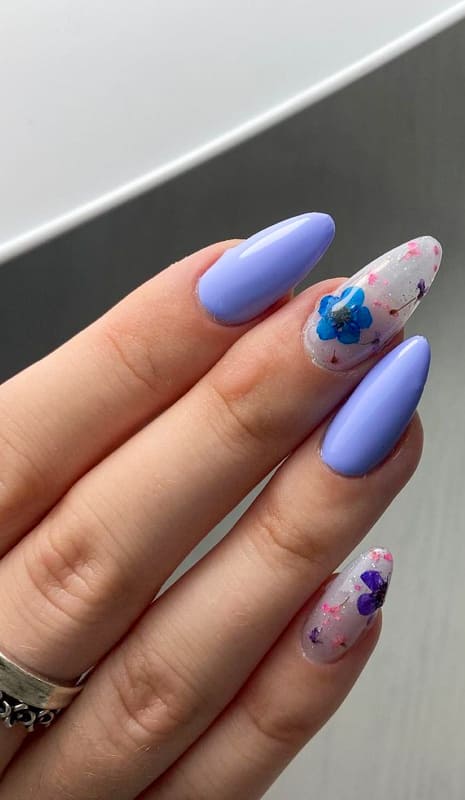 Summer purple almond nails