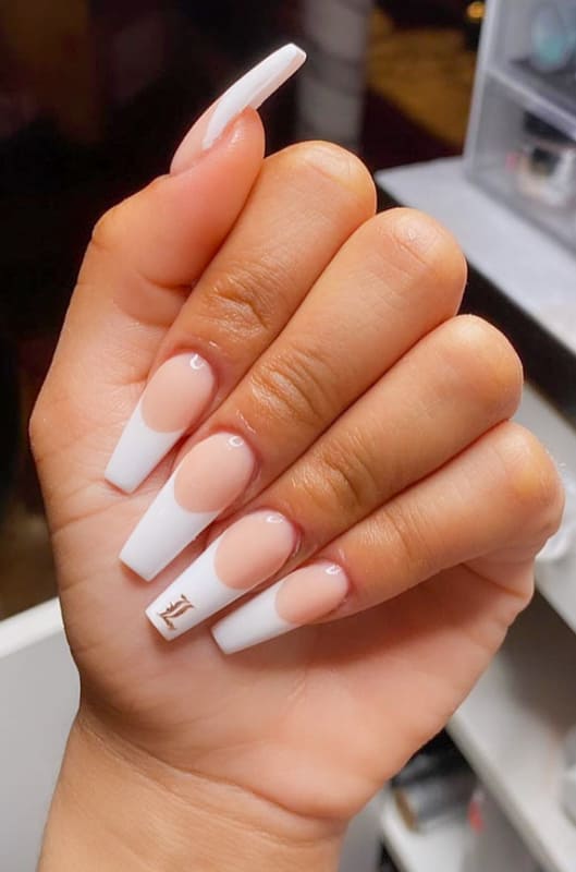 Long french tip nails