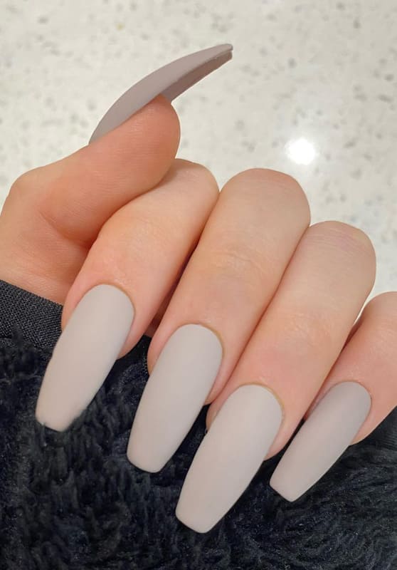 Matte grey nails