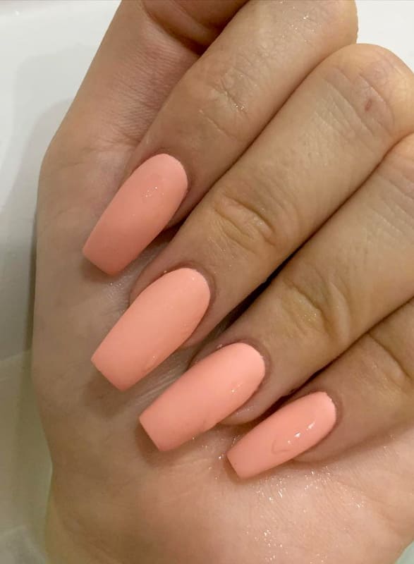 Matte peach nails