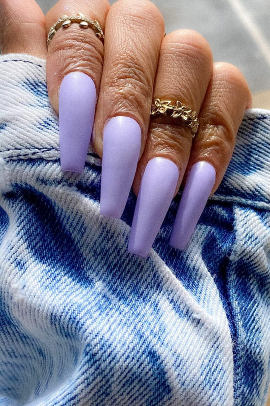 Matte purple nails