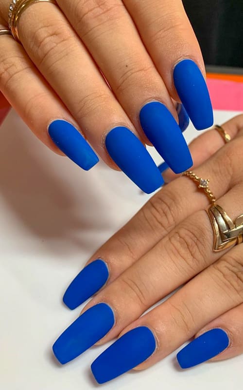 Matte royal blue nails