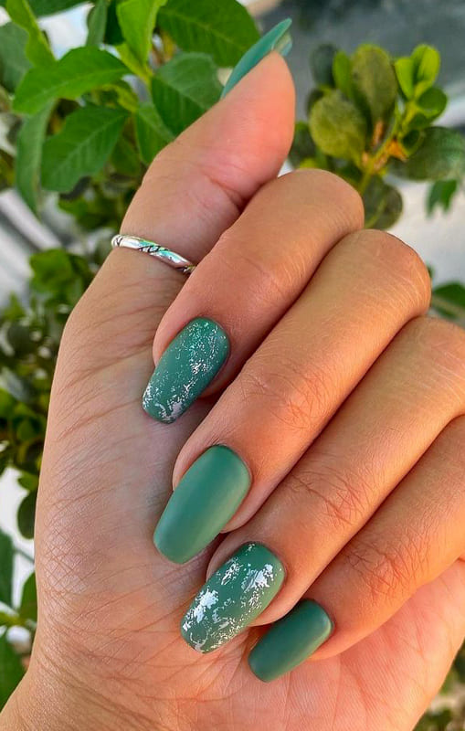 Matte sage green nails