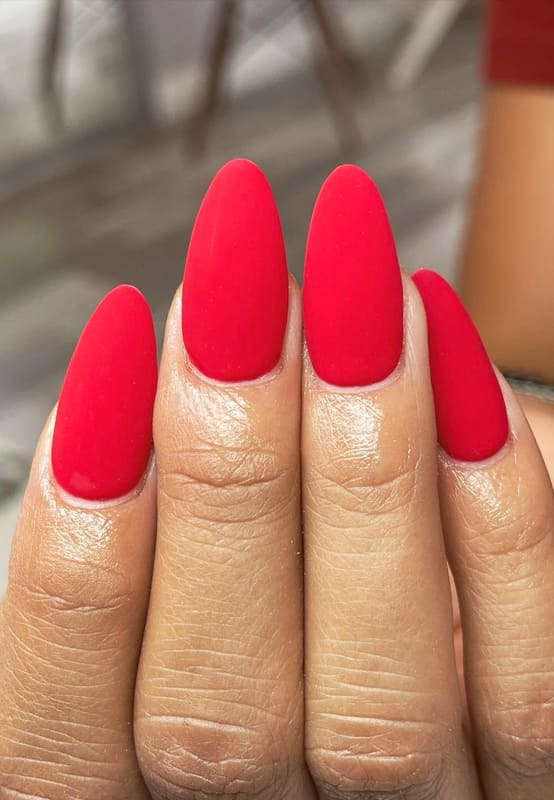 Red matte nails