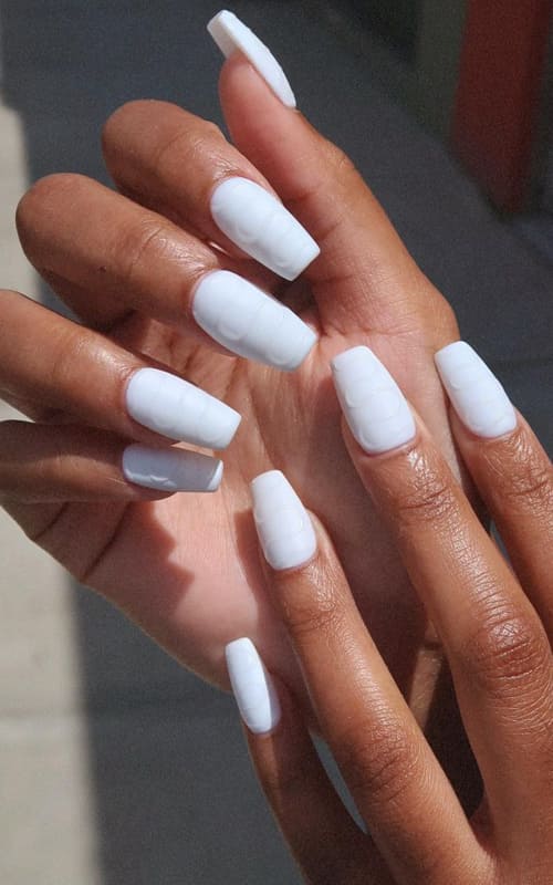 White matte nails