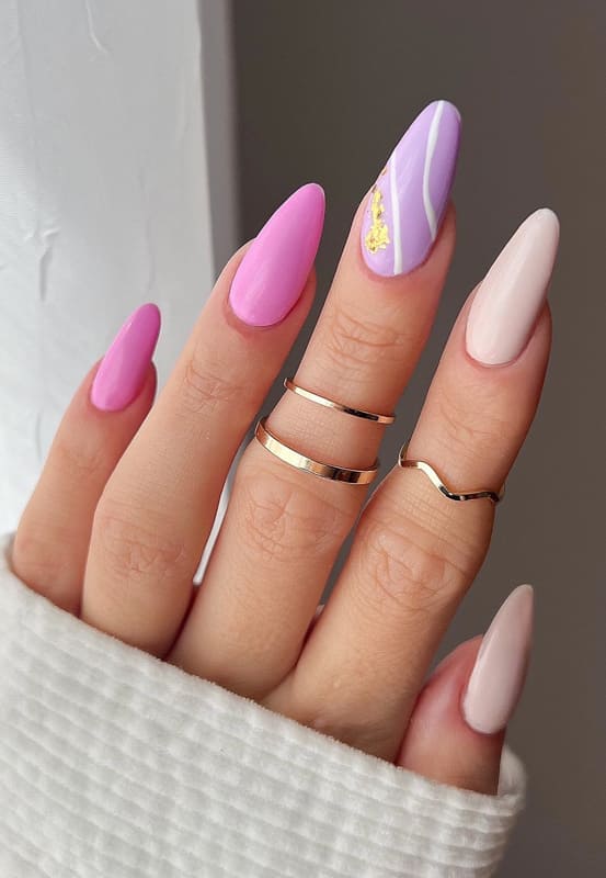 Baby pink long nails