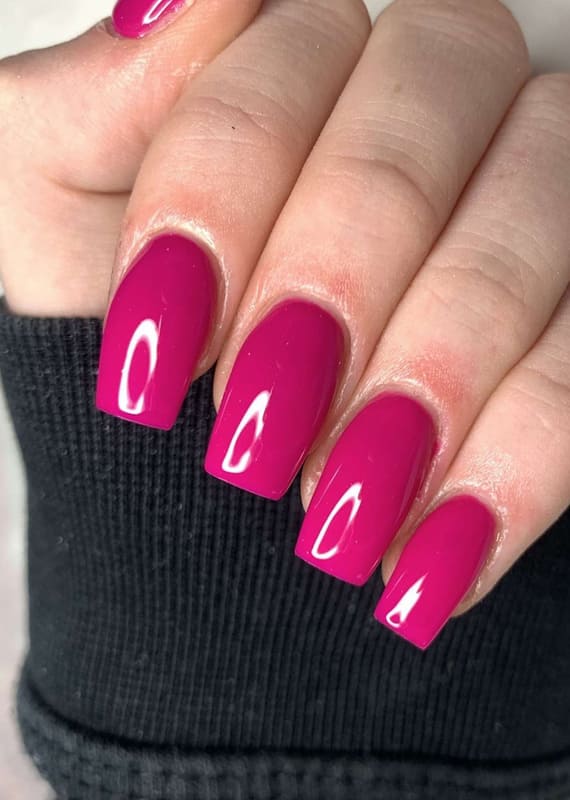 Cerise pink easy nails