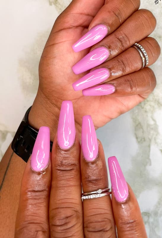 Long gel and natural nails