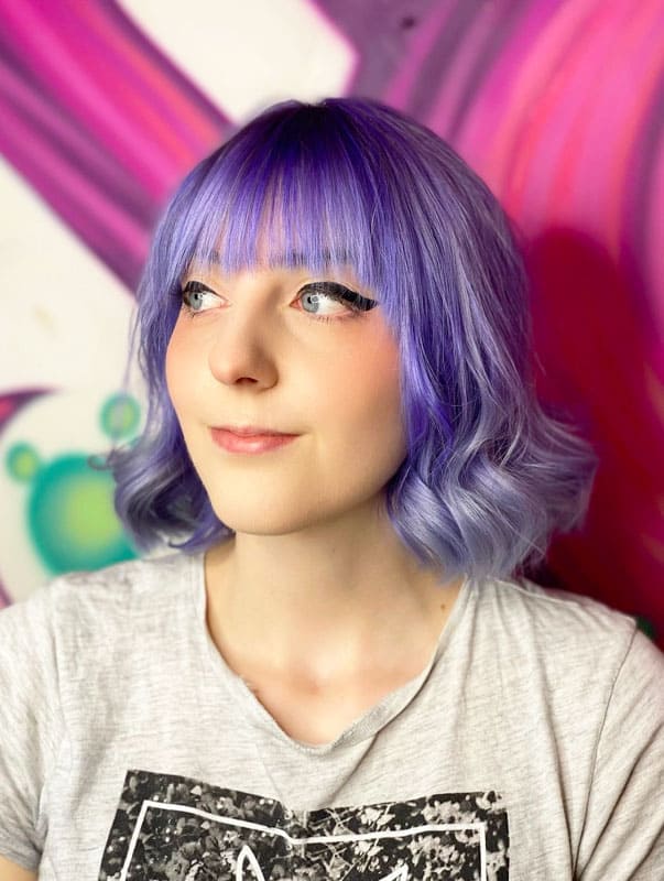 Bob Periwinkle Hair with Bangs