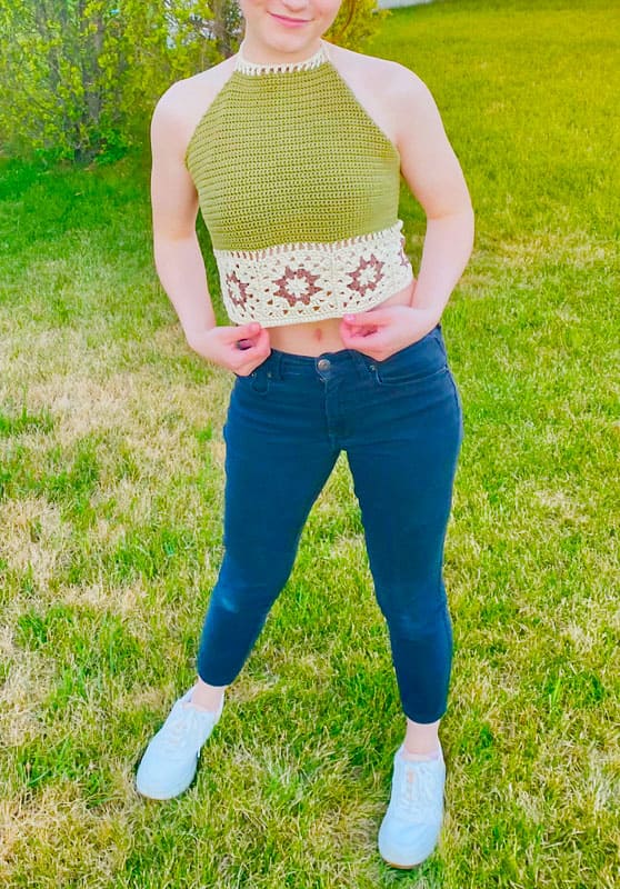 Granny Square Farm Rio Halter Crochet Top Pattern