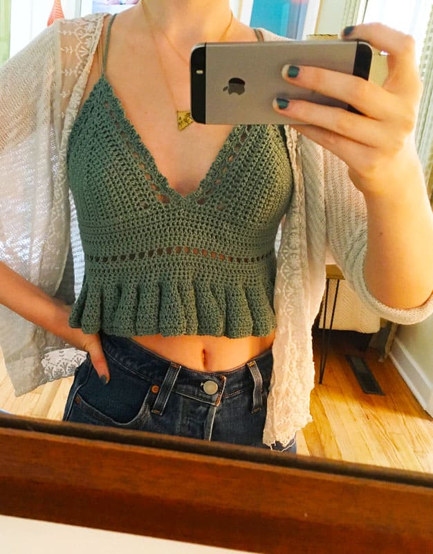 Jasmine Green Halter Bralette Top Free Pattern