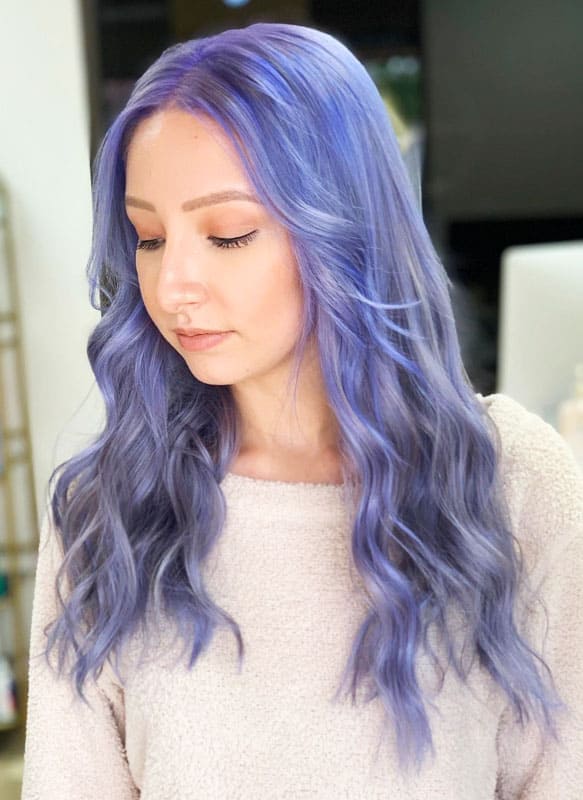 Long Wavy Periwinkle Hair