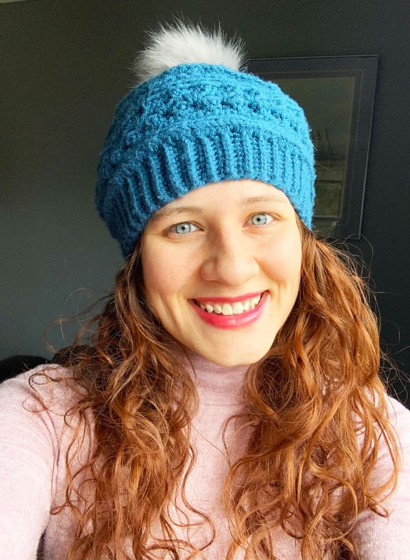 November Twilight Slouch Blue Beanie Free Pattern