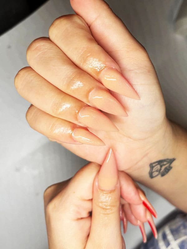 Nude stiletto nails