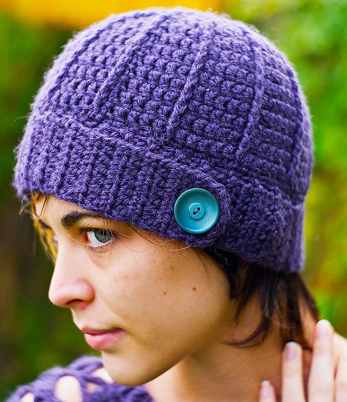 Purple Egg Crochet Beanie Free Pattern