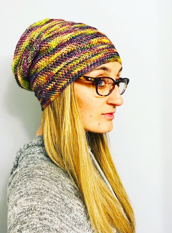 Shiplap Slouch Crochet Beanie Free Pattern