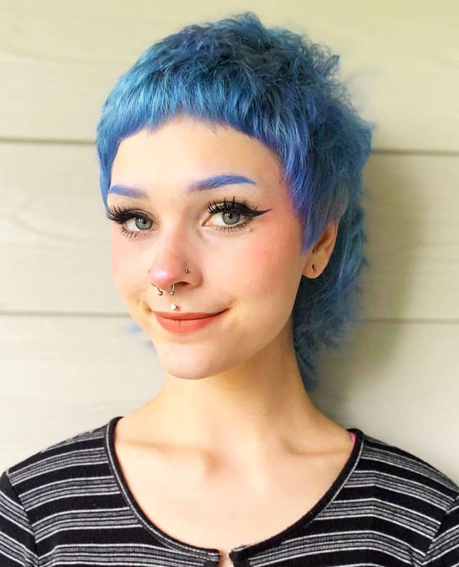 Short Pixie Blue Periwinkle Hair