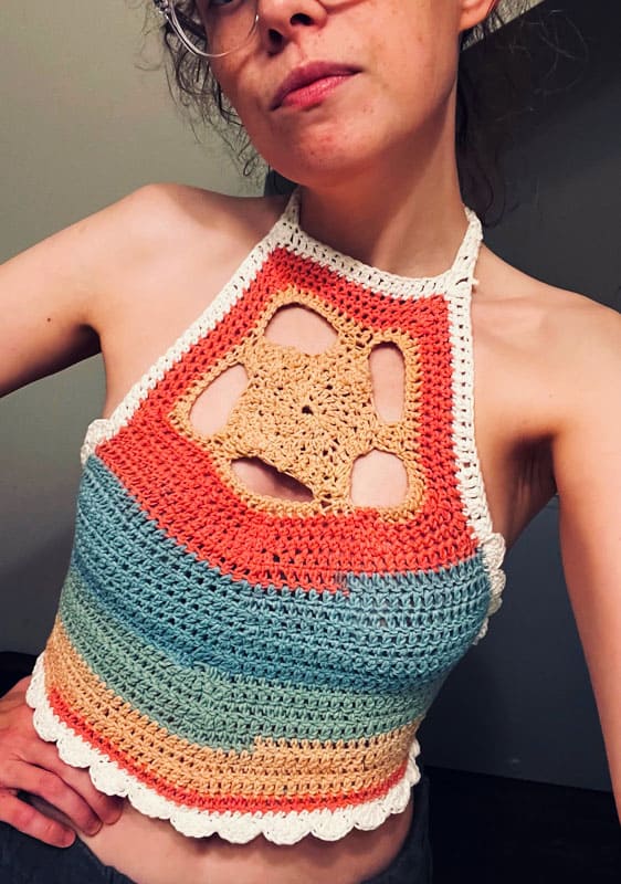 Star Crochet Halter Top Free Pattern