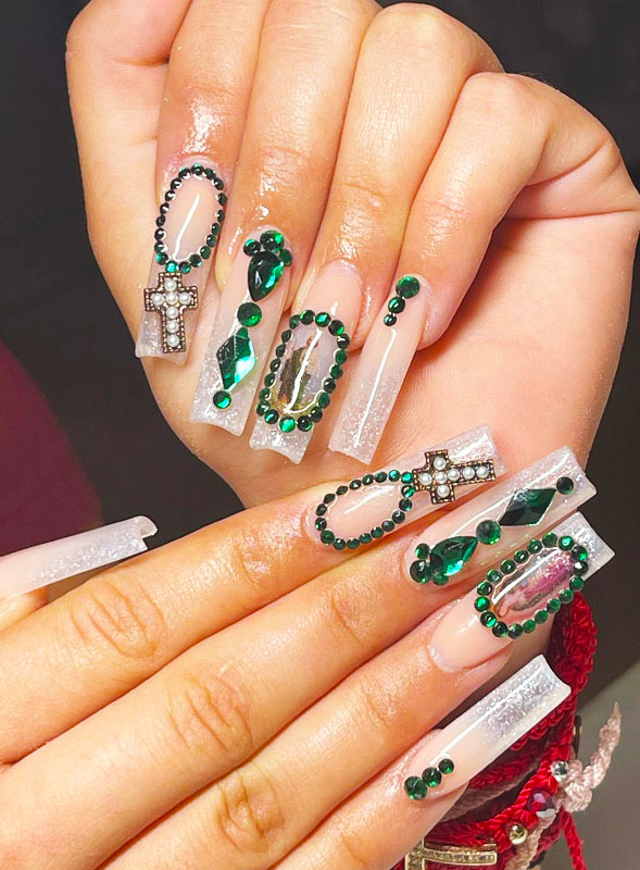 Emerald Green  Gold heaven     The Nail Box by Becky  Facebook